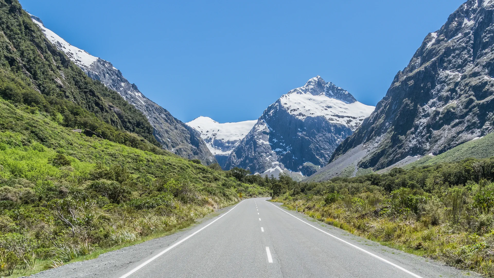 Milford Road route in New Zealand